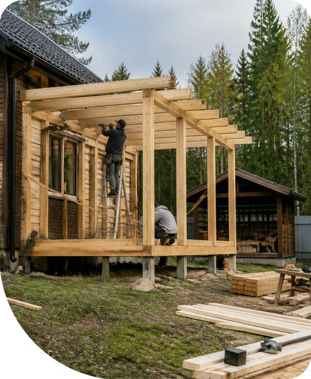 Строительство пристроек и построек на участке в Кызыле
