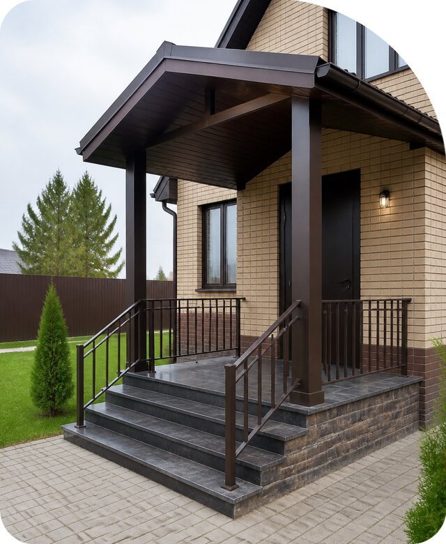 Крыльцо с навесом в Кызыле по цене от 88154 р. | РадиДОМА-Кзл
